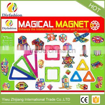77pcs Kids Educational Construction Set Toys Plastic Magnetic Building Blocks photo-2