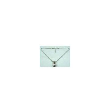 Rhinestone Fashion Men's Silver Chains Mixed Metal Necklace for Engagement