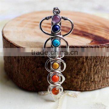 Sword Healing Point Crystal Chakra Pendant Gemstone Beads For Necklace