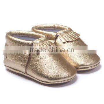 Golden Color Baby Walk Shoes Soft Pu Shoes