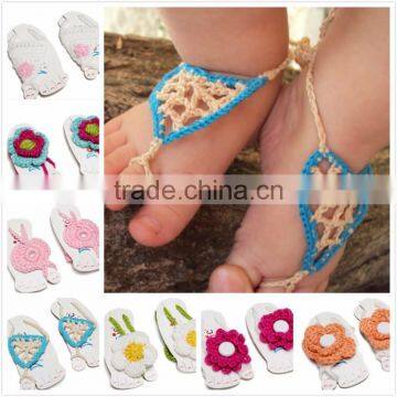 Birthday photo props infant baby knitted barefoot sandals wholesale M5040705