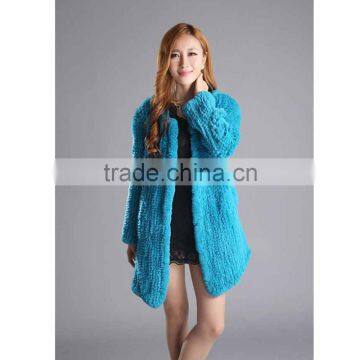 SJ127-01 Edged Trim Rabbit Fur Jackets/Long Style Hot Sale the world popular Jackets