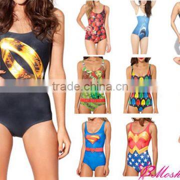 One Pce Swimsuits Digital Printing Large Stock Swimswear