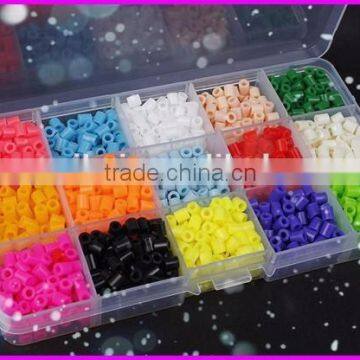 Plastic box packing colorful non-toxic cheap diy perler beads set