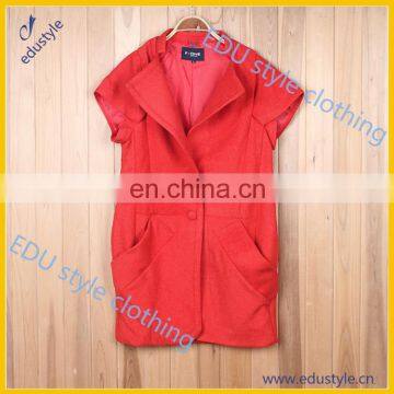 2017 Latest Design Winter Short Sleeve Woolen Coats And Jackets Woman photo-4