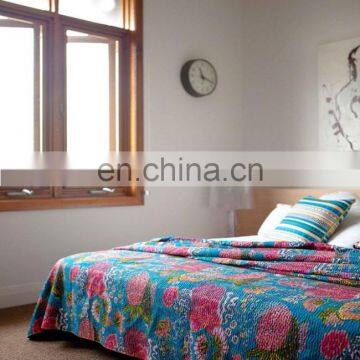 Fruit Print Kantha Quilt Indian Tropical Kantha Bed Ccover Tropicana Kantha Bed Sheet