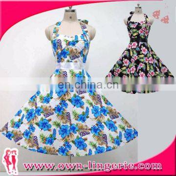 Ladies Lace Dress Summer New Fashion Dress Vintage Printed Elegant Ladies Vest Dresses