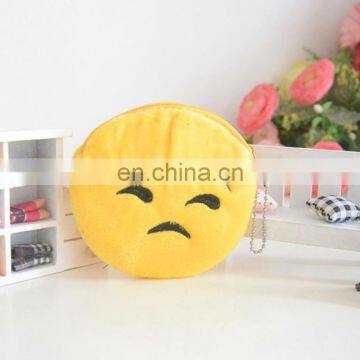 mini face expression plush key chains emoji bag