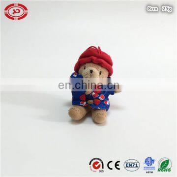 Tiny teddy bear with coat soft stuffed plush custom keychain