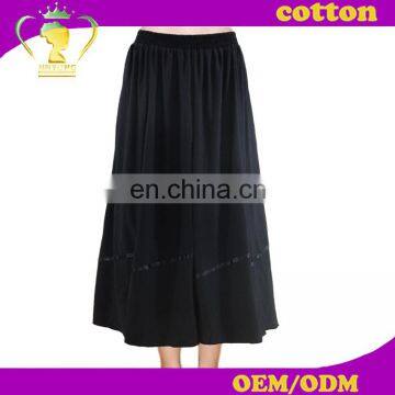 2016 New style plus size women black long skirt