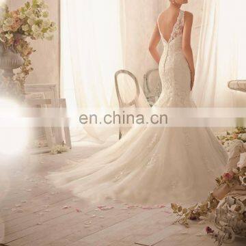 Lace detail white wedding gown 2016