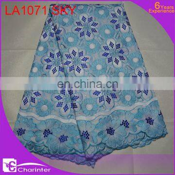 African Big Swiss Lace Fabric for Wedding Dress Lace Material photo-2