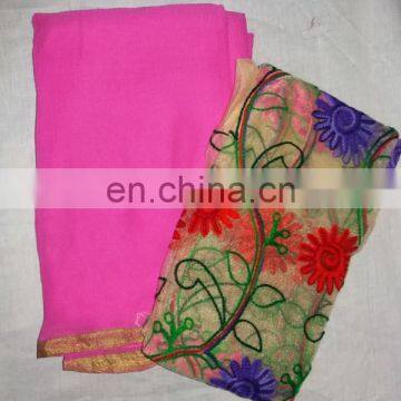 Indian Designer Pink Binny Chiffon Party Wear Saree with Embroidered net blouse