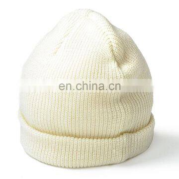 Custom Brand Logo Womens White Knitted Beanie Hat for Women photo-6