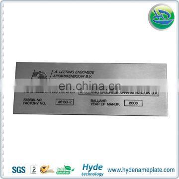 OEM Chemical Acid Etching Stainless Steel Nameplates