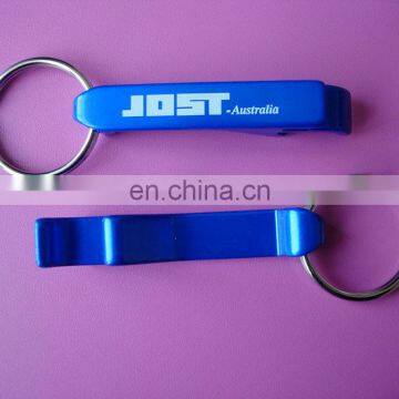 blue and silver plated printing logo aluminium beer bottle opener