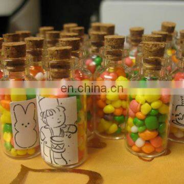 New Empty Clear Glass Bottles Vials With Cork Stopper Storage Borosilicate