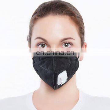 Eco Friendly Vertical Folding Valved Custom Mouth Mask Black
