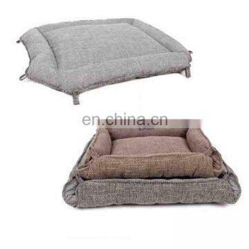 Factory Wholesale 2 Ways Use Coarse Warm Relax Linen Pet Bed