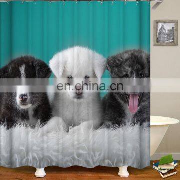 I@home 3d Digital Mildew Resistant 100% Polyester Dog Fabric Shower Curtain Printing Waterproof photo-5