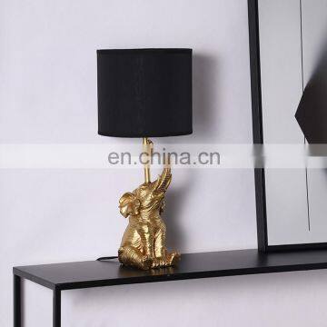 New -arrival Nordic Style Modern Golden Elephant Shape Design Deck Light Home Decor Bedside Resin Table Lamps photo-5