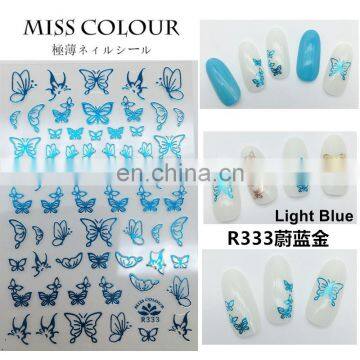 Stickers Gold Butterfly Decals Holographic Decal 3D Buttrrfly Silver Metallic Nail Sticker photo-3