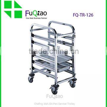 Hotel And Restaurant Supplies 4-tier stainless steel rack trolley , hotel room service trolleys