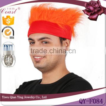 Netherlands orange color cheap wholesale promotional wigs