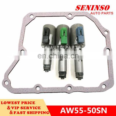 Transmission Gasket With 3 Pcs Solenoids OEM AW55-50SN AW55-51SN RE5F22A For Volvo For Altima 2005-06 V6 3.5L OEM AW55-50 AF33