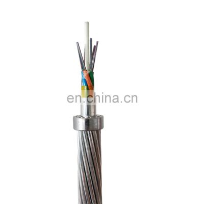 Uni-tube Opgw Single Mode Overhead Ground Wire Fiber Optic Cable G652d Communication 24 Core 2-6km Per Drum Aluminum Opgw