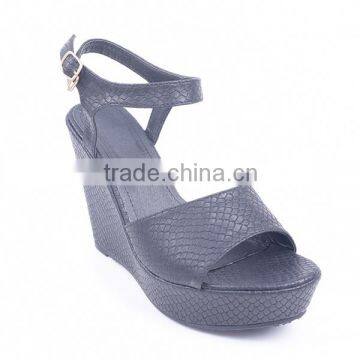 Factory Direct Selling Italian Fashion Women Snakeskin Shoes Summer Wedge Sandals 2016 photo-2
