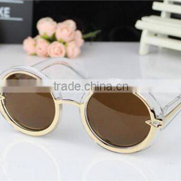 Hot Selling Fashion Small Round Transparent Crystal Full Frame Sunglasses With Custom Logo photo-4