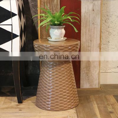 Chinese Beautiful Coffee Glazed Ceramic Garden Stools For Home Furniture