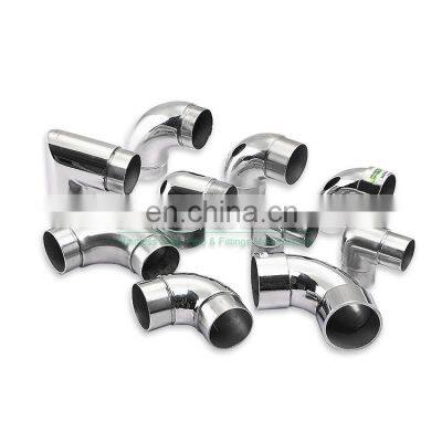 304 316 Fixed 90 Degree Balcony Stair Mirror  Stainless Steel Handrail Tube Joint Connector