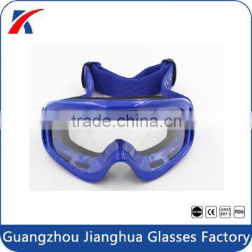 Blue frame transparent lens anti fog anti slip cross country customized motorbike goggles