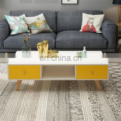 Modern Simple Latest Design Wooden Cheap White Modern Coffee Table for Living Room