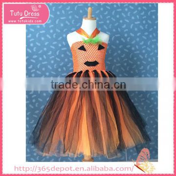 Orange and black pumpkin decorated chest braces gauze dress halloween costume                        
                                                                                Supplier's Choice