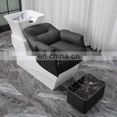 Salon Furniture Beauty Shampoo Basin Backwash Unit Lay Down Shampoo Chair Hair Washing Bed For Hairdressers