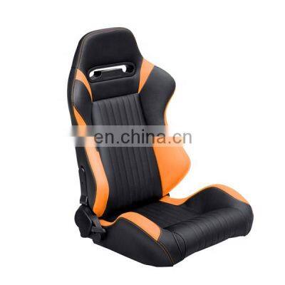 Orange Car Seat Adjustable PVC Leather with Slider Universal Automobile  Car Use Racing Seat