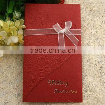 Embossed Paper for Simple Elegant Red Colour Wedding Invitations