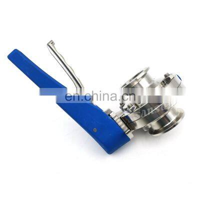 Sanitary Tri Clamp End Butterfly Valve with 12 Position Handle for Brew