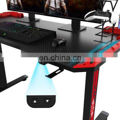 Best Selling Gaming Table With LED Lights PC Laptop Computer Elctronic Height Adjustable Gaming Desk photo-5