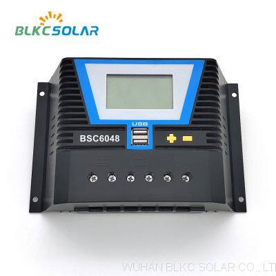 BSC6048 PWM 50A 60A Solar Panel Charge Controller 12V 24V 36V 48V Auto with USB