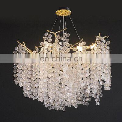 Living Room LED Tree Branch Lights Pendant Lighting Modern Glass Chandelier