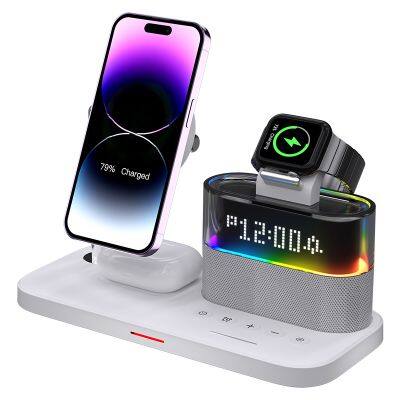 2025 Multifunctional Wireless Charger 3 in 1 Fast Charging Desktop Earbuds Phone Charger Station