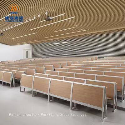 JS Group School and Classroom Lecture Hall chair With Desk Metal and Wood Frame