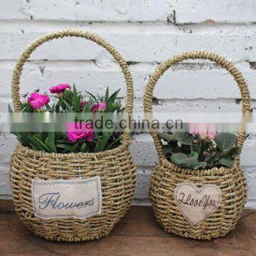 Eco-friendly fruit wicker flower straw basket