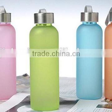 400/500ml with rubber coating insulated plastic drinking water bottle sports bottle