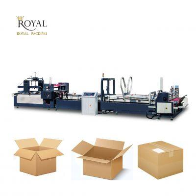 Industrial Carton Folder Gluer with Integrated Strapping Unit