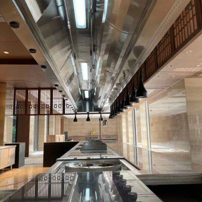 AIRWORK KSI Cost-Effective Single-Layer Commercial Kitchen Exhaust Hood with HG Cyclone Filter & ASL Lighting